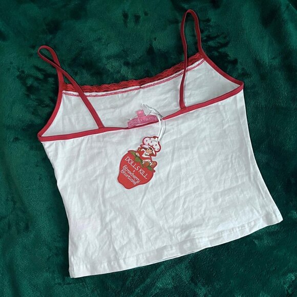 SOLD - NWT Sold out New Dolls Kill Strawberry Shortcake White Red Tank Medium - Picture 2 of 3